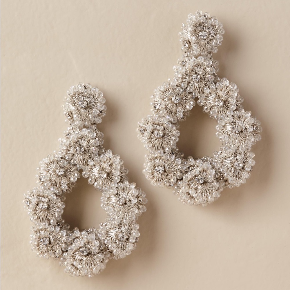 BHLDN Stunning Crocheted Floral Hoops